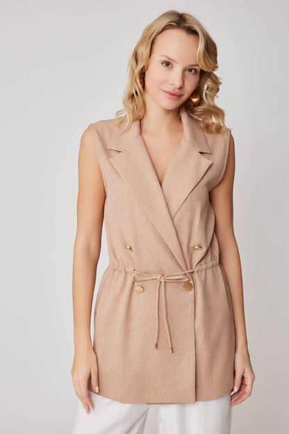 GOLD BUTTONED VEST WITH BELT
