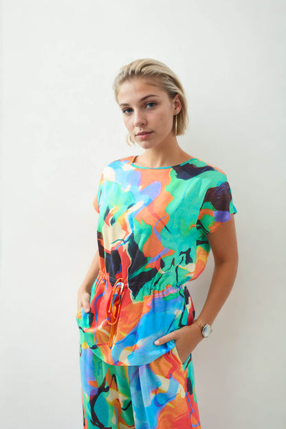 BLOUSE WITH ABSTRACT PATTERN