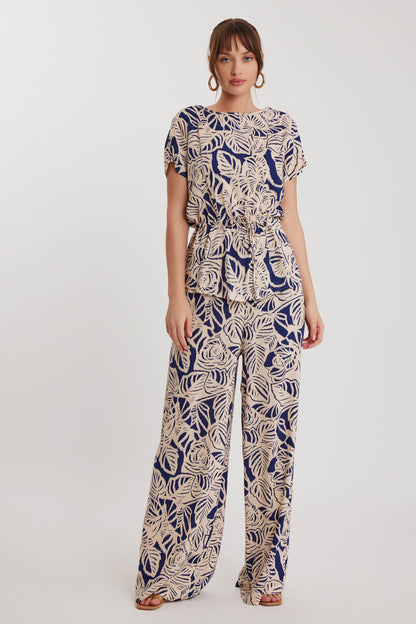 SHORT SLEEVE BLOUSE WITH PATTERN