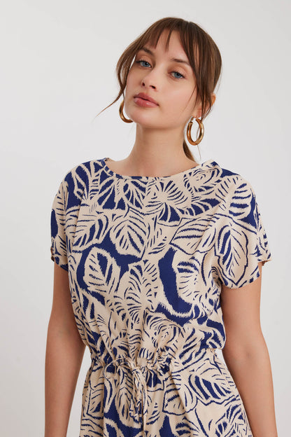 SHORT SLEEVE BLOUSE WITH PATTERN