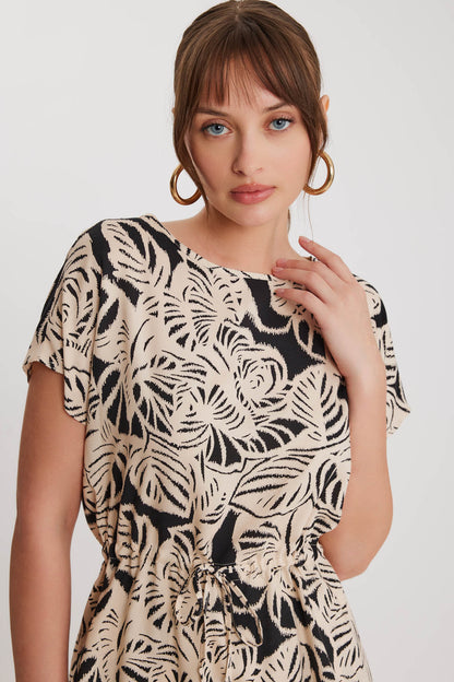 SHORT SLEEVE BLOUSE WITH PATTERN
