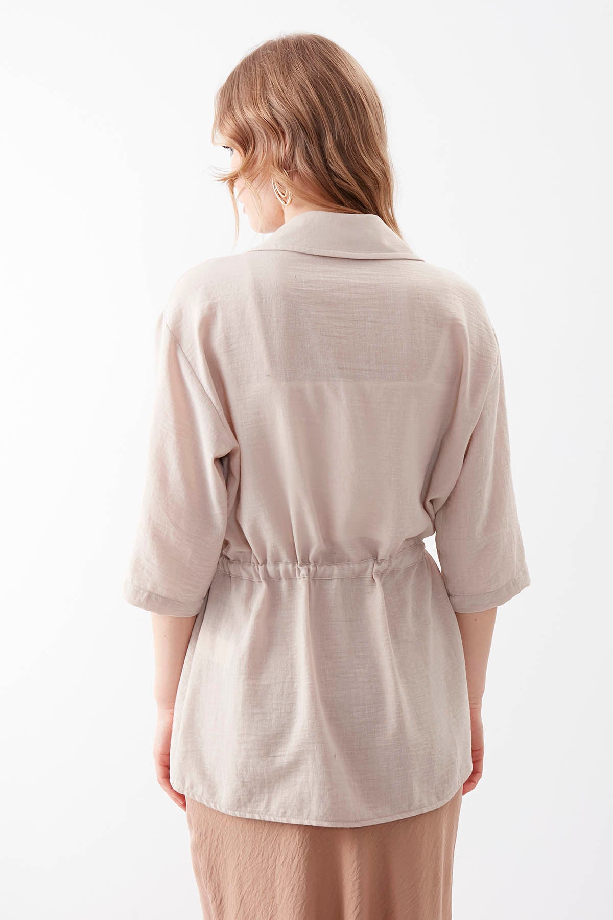 VISCOSE LINEN SHIRT WITH COVER POCKET