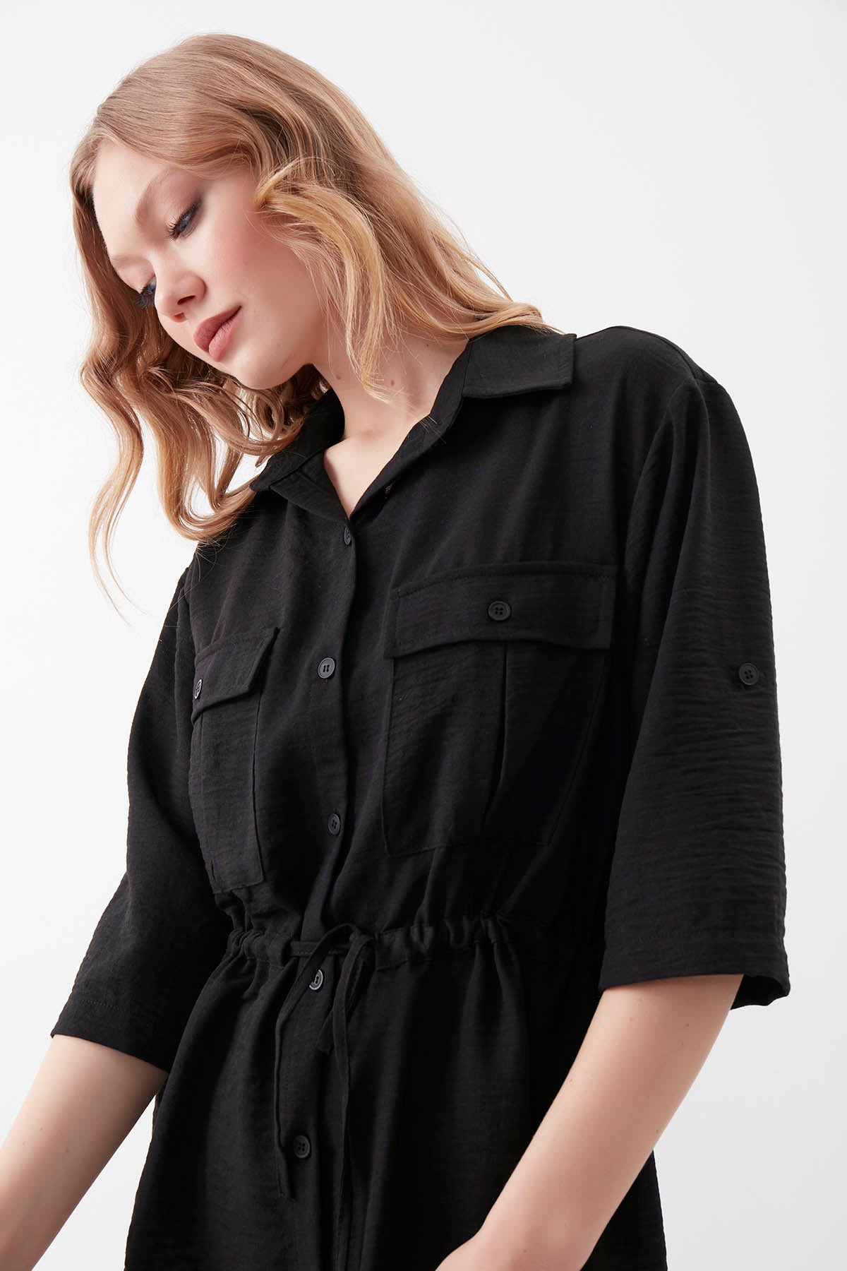 VISCOSE LINEN SHIRT WITH COVER POCKET