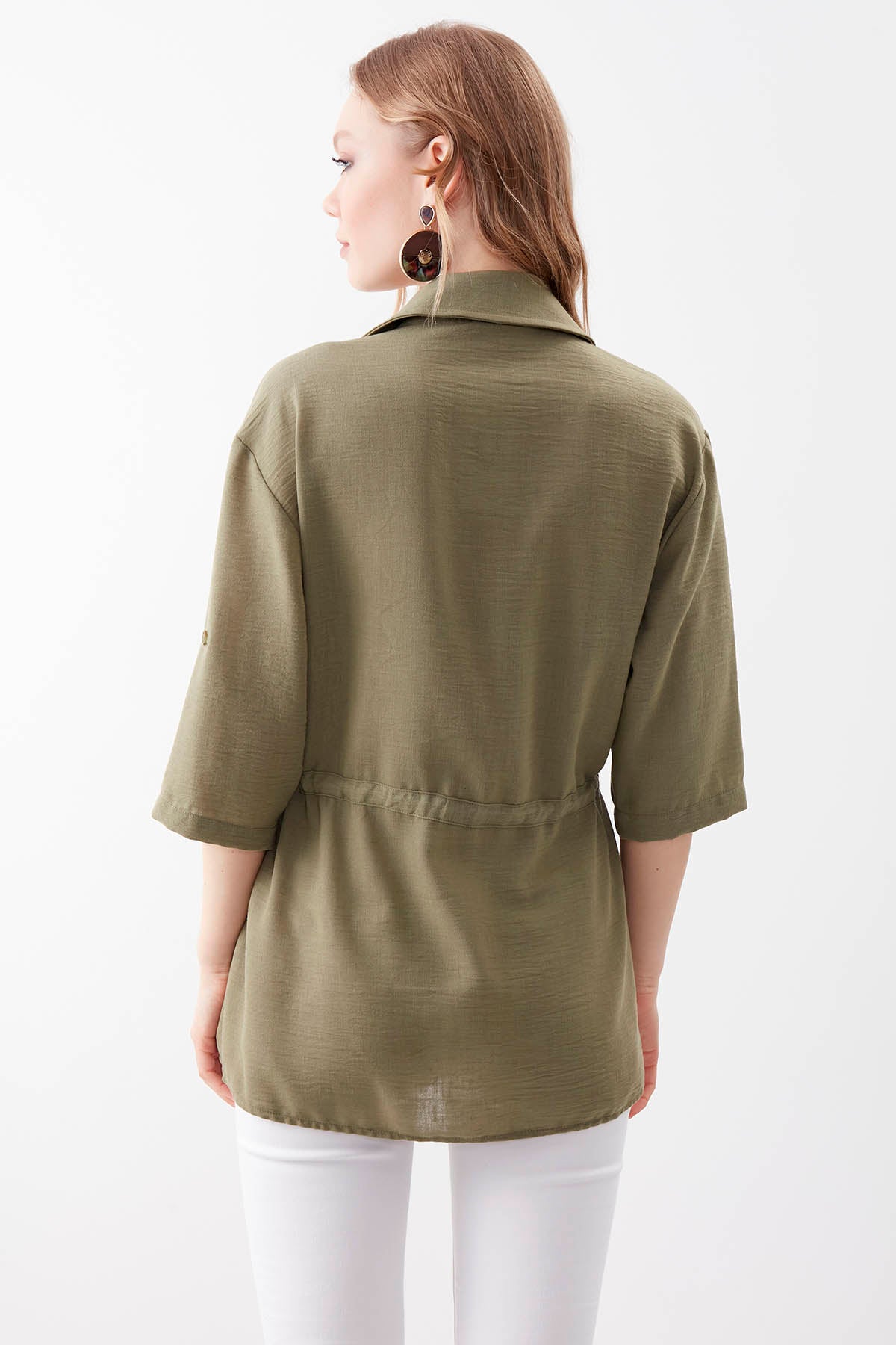 VISCOSE LINEN SHIRT WITH COVER POCKET