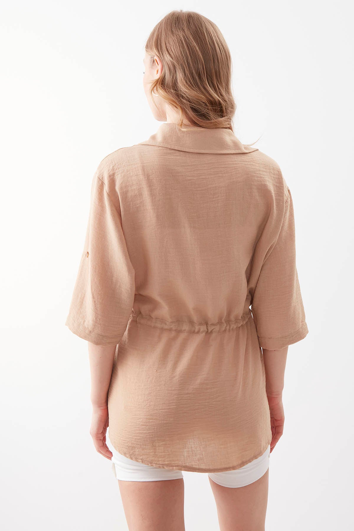 VISCOSE LINEN SHIRT WITH COVER POCKET