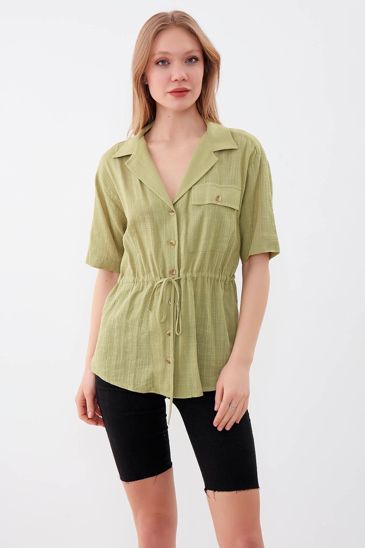 ONE POCKET WITH RUCES VISCOSE LINEN SHIRT