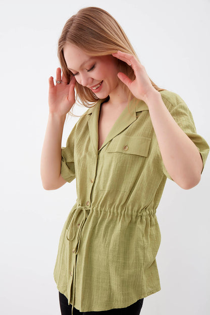ONE POCKET WITH RUCES VISCOSE LINEN SHIRT