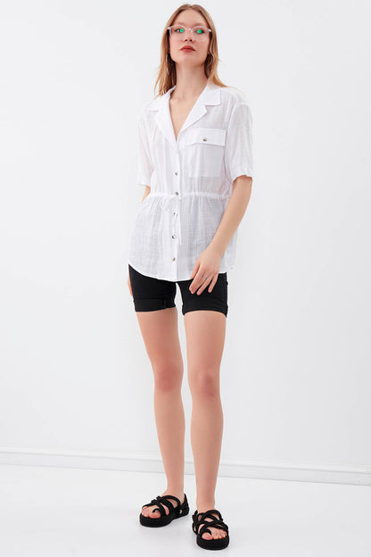 ONE POCKET WITH RUCES VISCOSE LINEN SHIRT