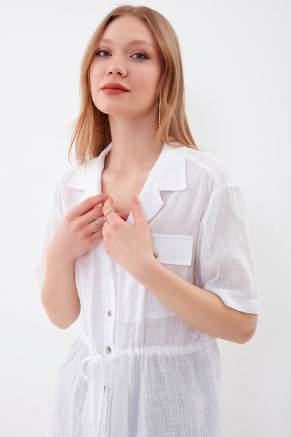 ONE POCKET WITH RUCES VISCOSE LINEN SHIRT