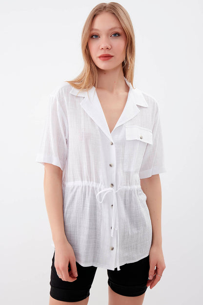ONE POCKET WITH RUCES VISCOSE LINEN SHIRT