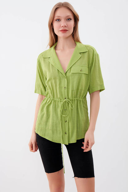 ONE POCKET WITH RUCES VISCOSE LINEN SHIRT