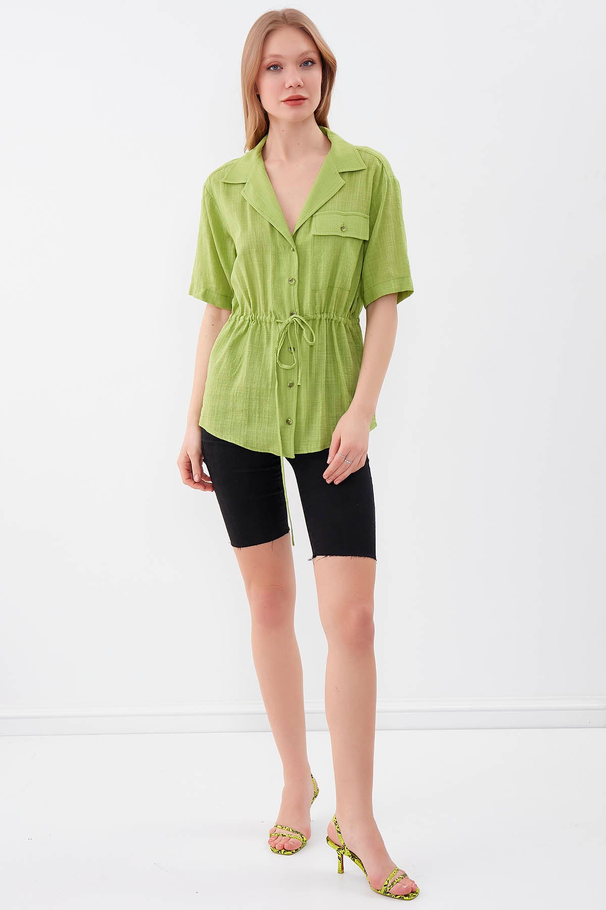 ONE POCKET WITH RUCES VISCOSE LINEN SHIRT
