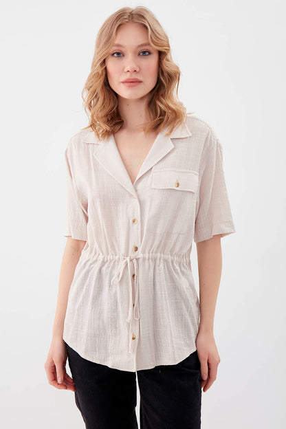 ONE POCKET WITH RUCES VISCOSE LINEN SHIRT