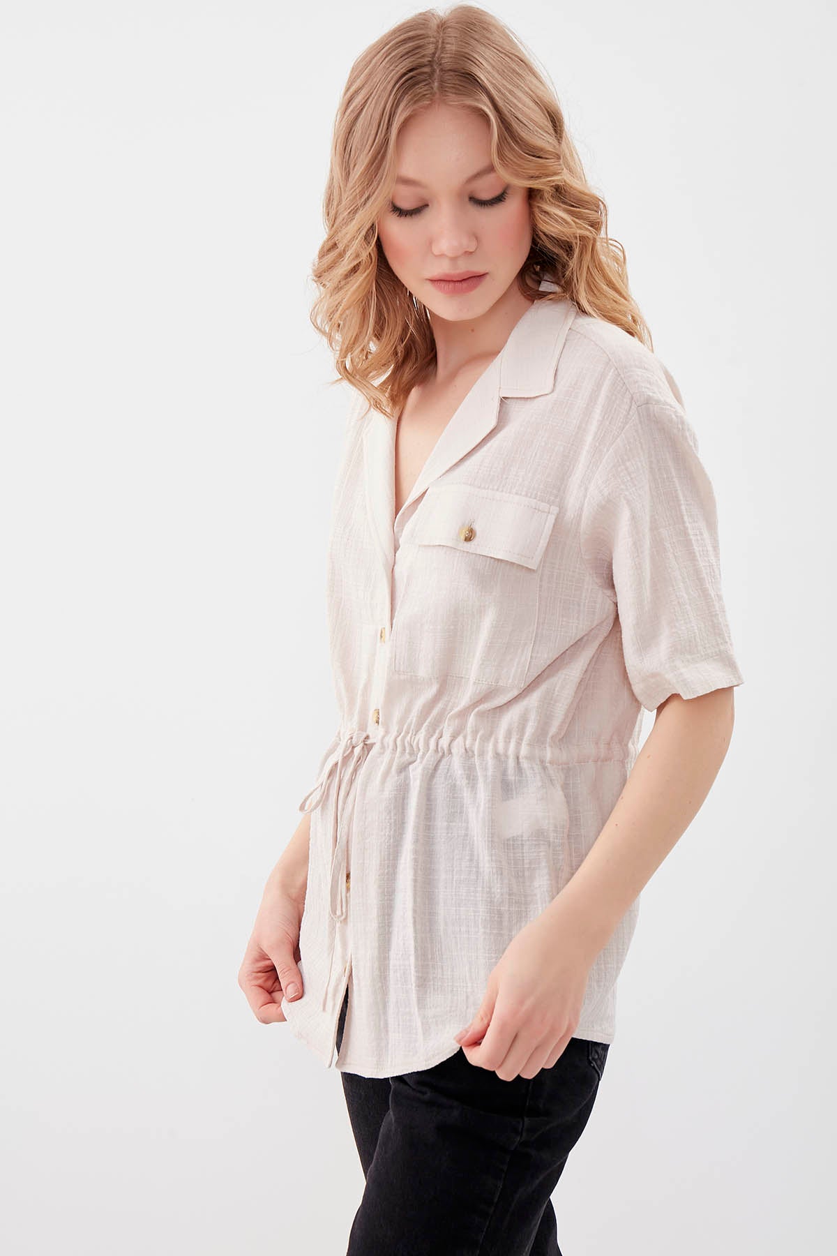 ONE POCKET WITH RUCES VISCOSE LINEN SHIRT