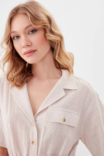 ONE POCKET WITH RUCES VISCOSE LINEN SHIRT