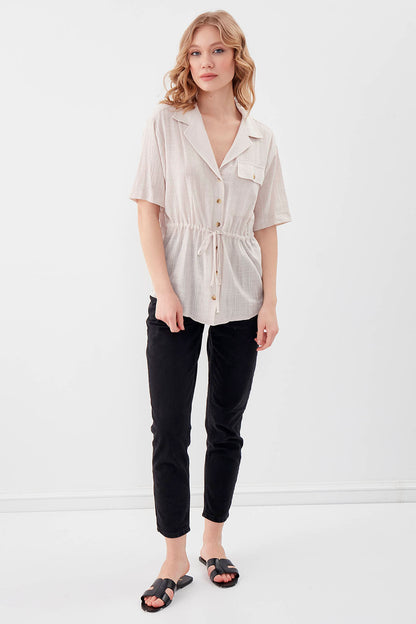 ONE POCKET WITH RUCES VISCOSE LINEN SHIRT