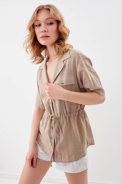 ONE POCKET WITH RUCES VISCOSE LINEN SHIRT