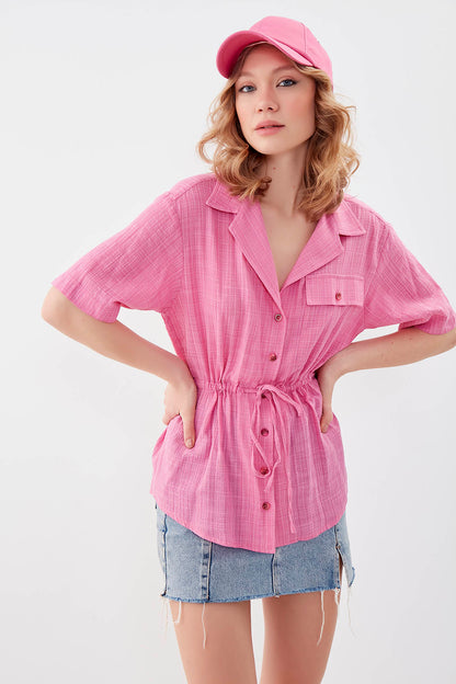 ONE POCKET WITH RUCES VISCOSE LINEN SHIRT