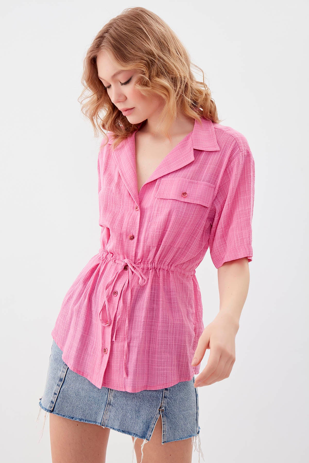 ONE POCKET WITH RUCES VISCOSE LINEN SHIRT