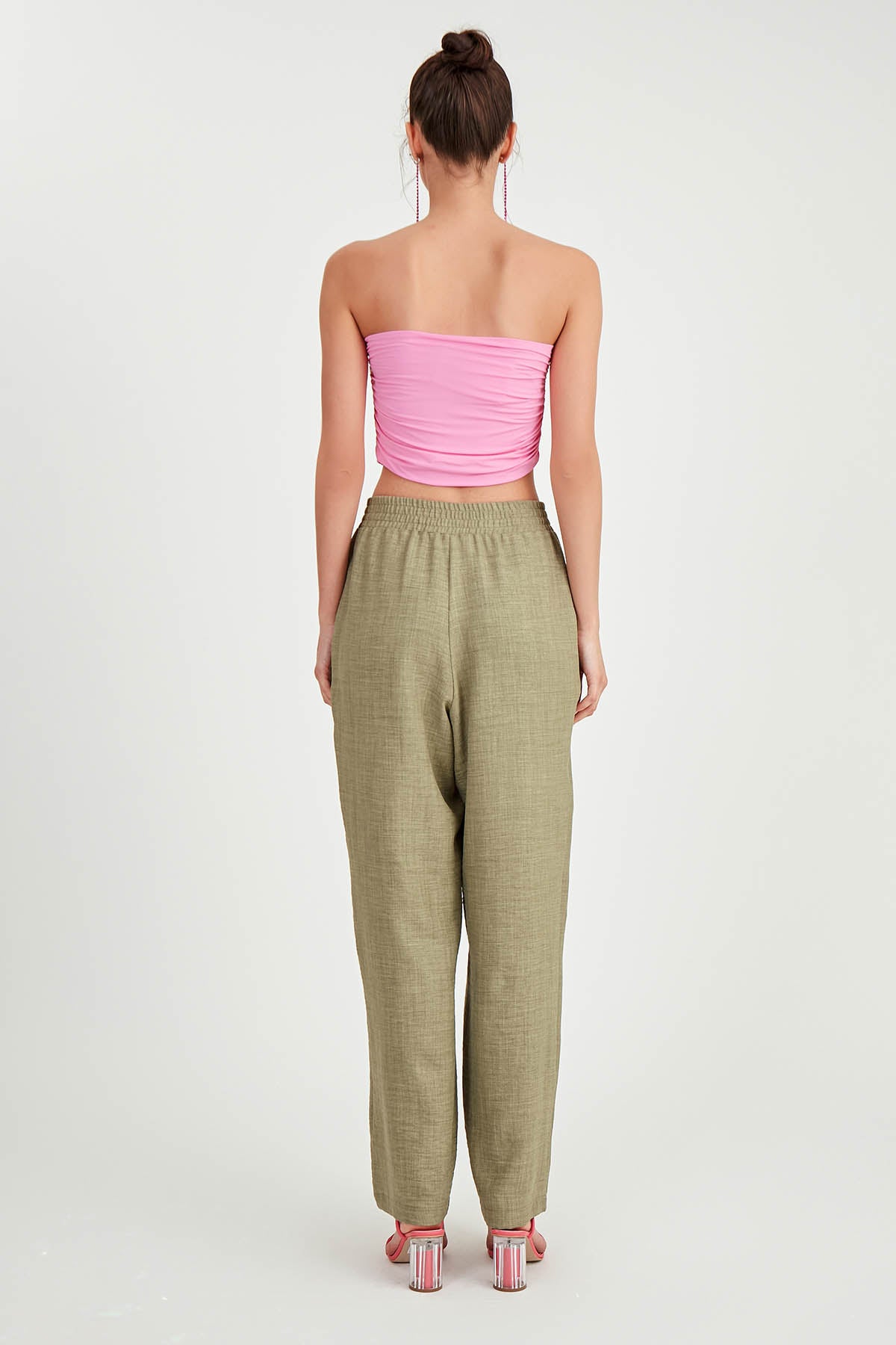DIAGONAL TROUSERS WITH ELASTANE WAIST