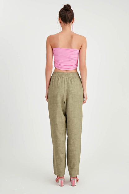 DIAGONAL TROUSERS WITH ELASTANE WAIST