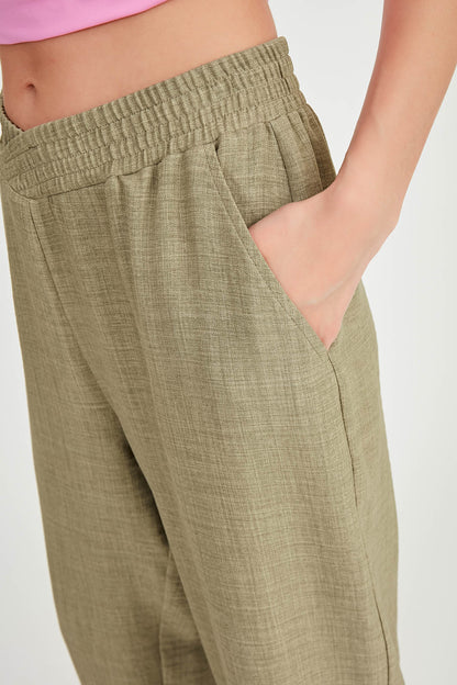 DIAGONAL TROUSERS WITH ELASTANE WAIST