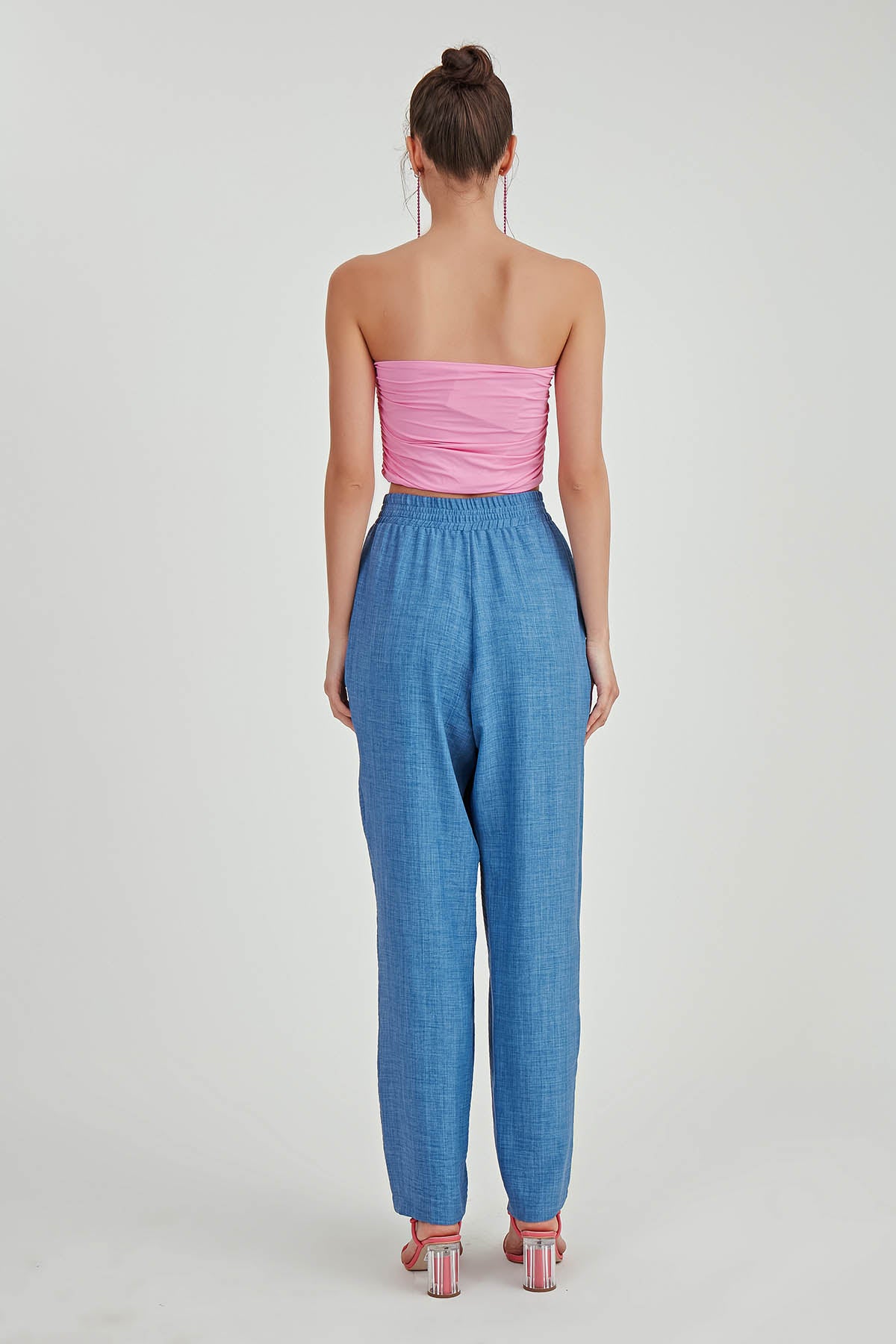 DIAGONAL TROUSERS WITH ELASTANE WAIST