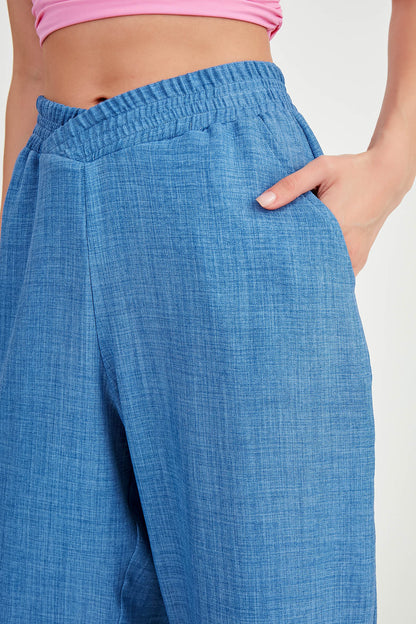 DIAGONAL TROUSERS WITH ELASTANE WAIST