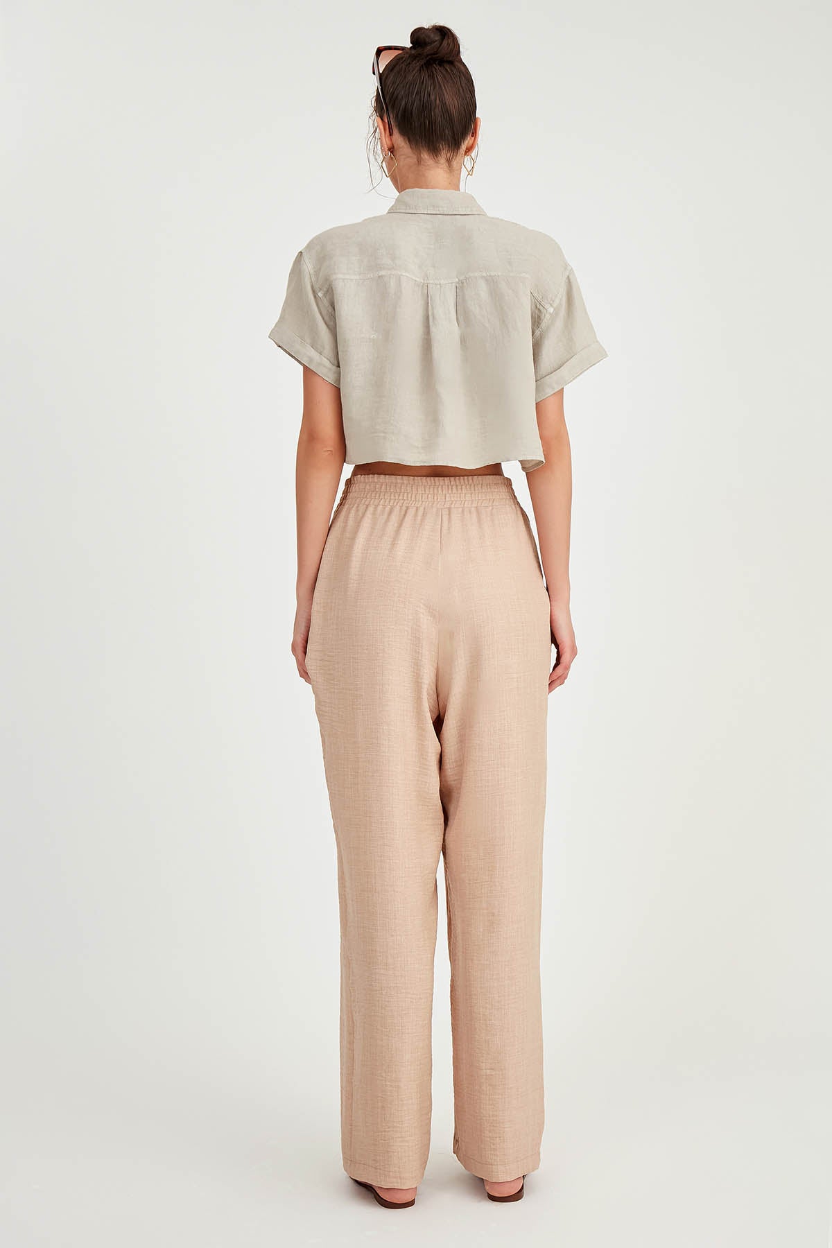 DIAGONAL TROUSERS WITH ELASTANE WAIST