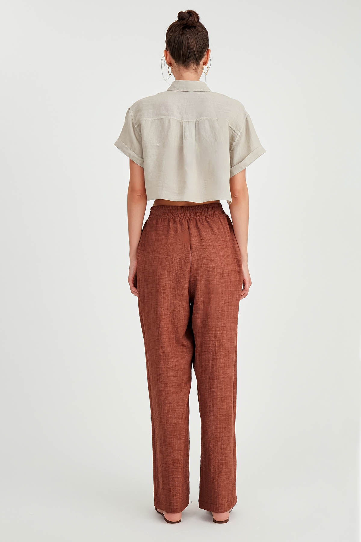 DIAGONAL TROUSERS WITH ELASTANE WAIST
