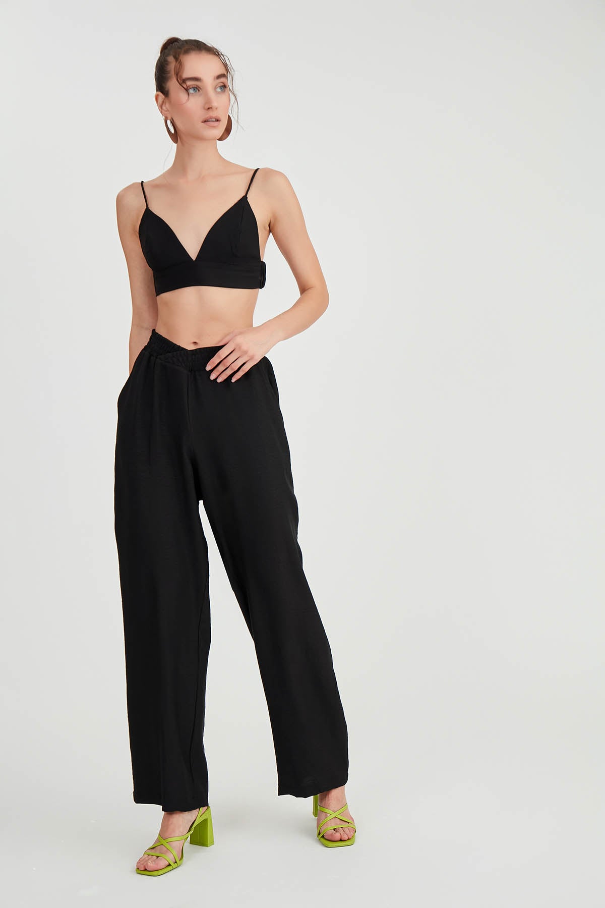 DIAGONAL TROUSERS WITH ELASTANE WAIST