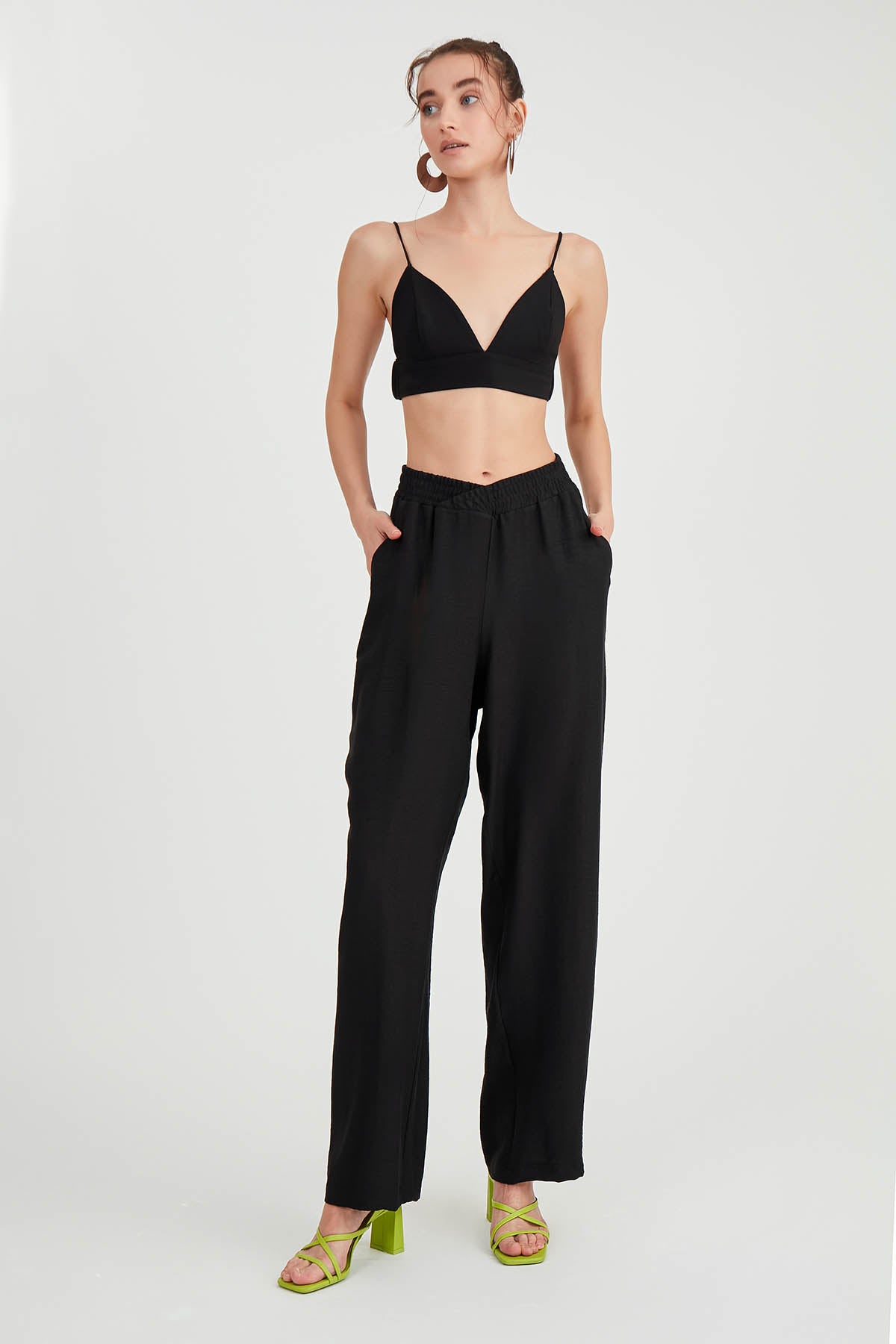 DIAGONAL TROUSERS WITH ELASTANE WAIST