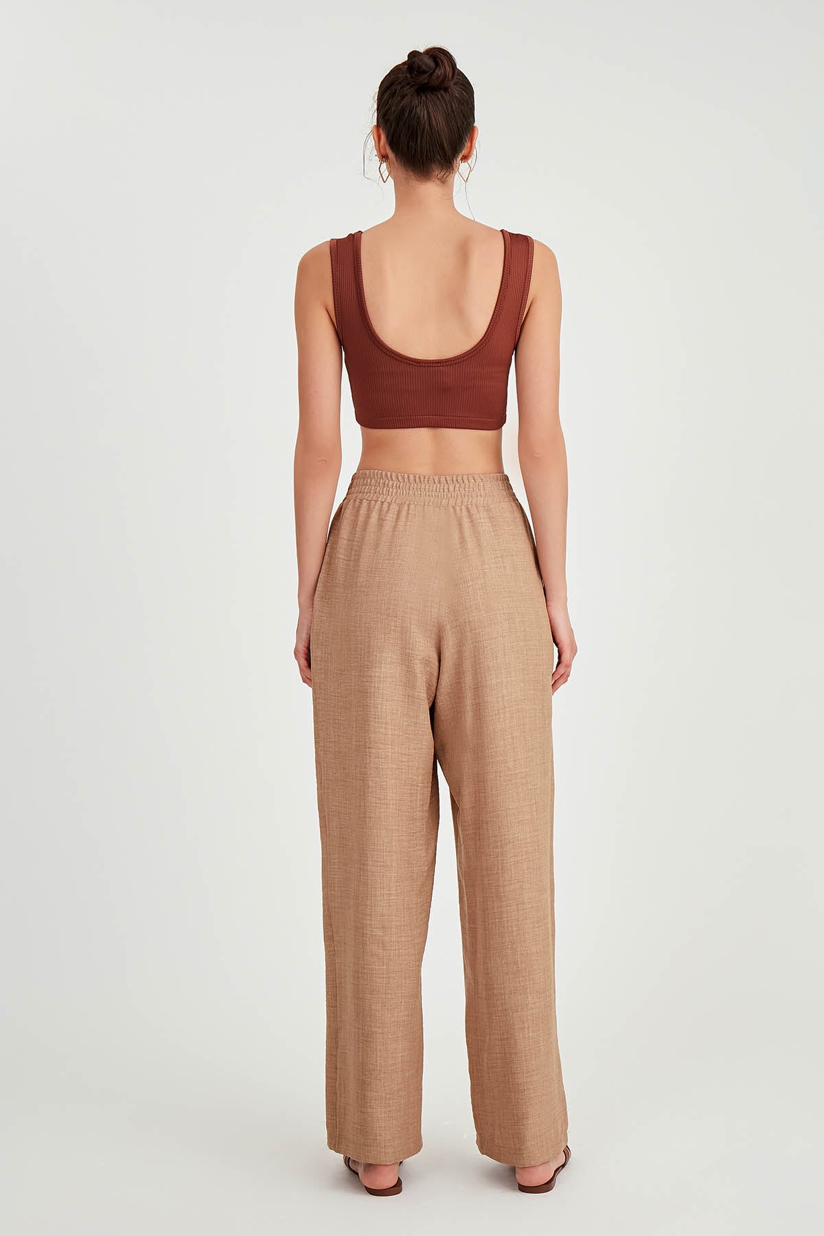 DIAGONAL TROUSERS WITH ELASTANE WAIST