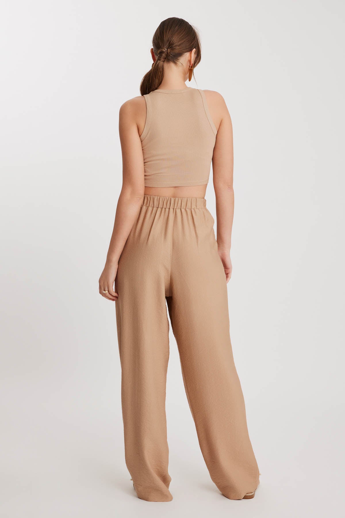 PLEATED TROUSERS WITH ETHNIC PATTERNED WAIST