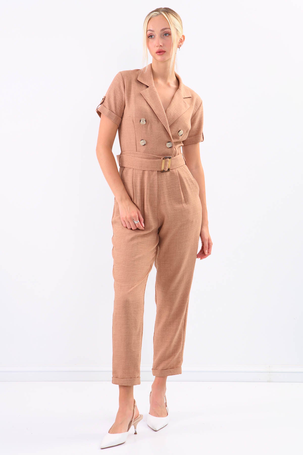 DUAL POCKET OVERALLS WITH BELT ARCHES