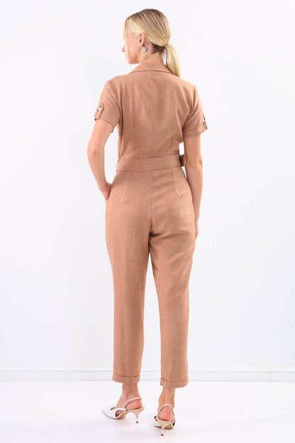 DUAL POCKET OVERALLS WITH BELT ARCHES