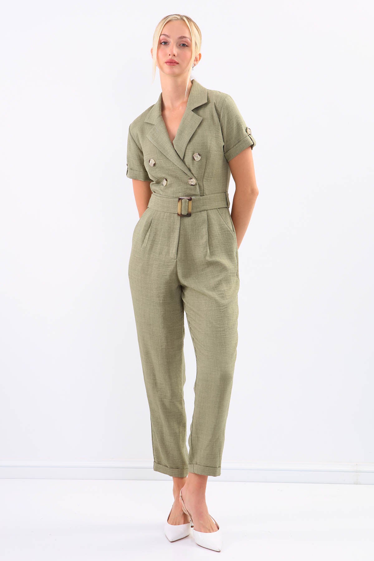 DUAL POCKET OVERALLS WITH BELT ARCHES