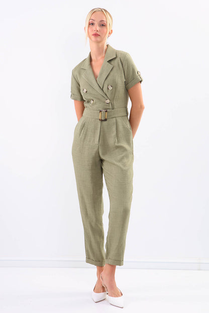 DUAL POCKET OVERALLS WITH BELT ARCHES