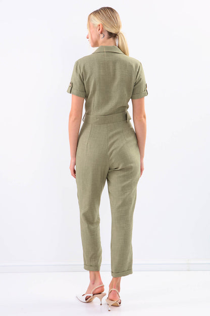 DUAL POCKET OVERALLS WITH BELT ARCHES