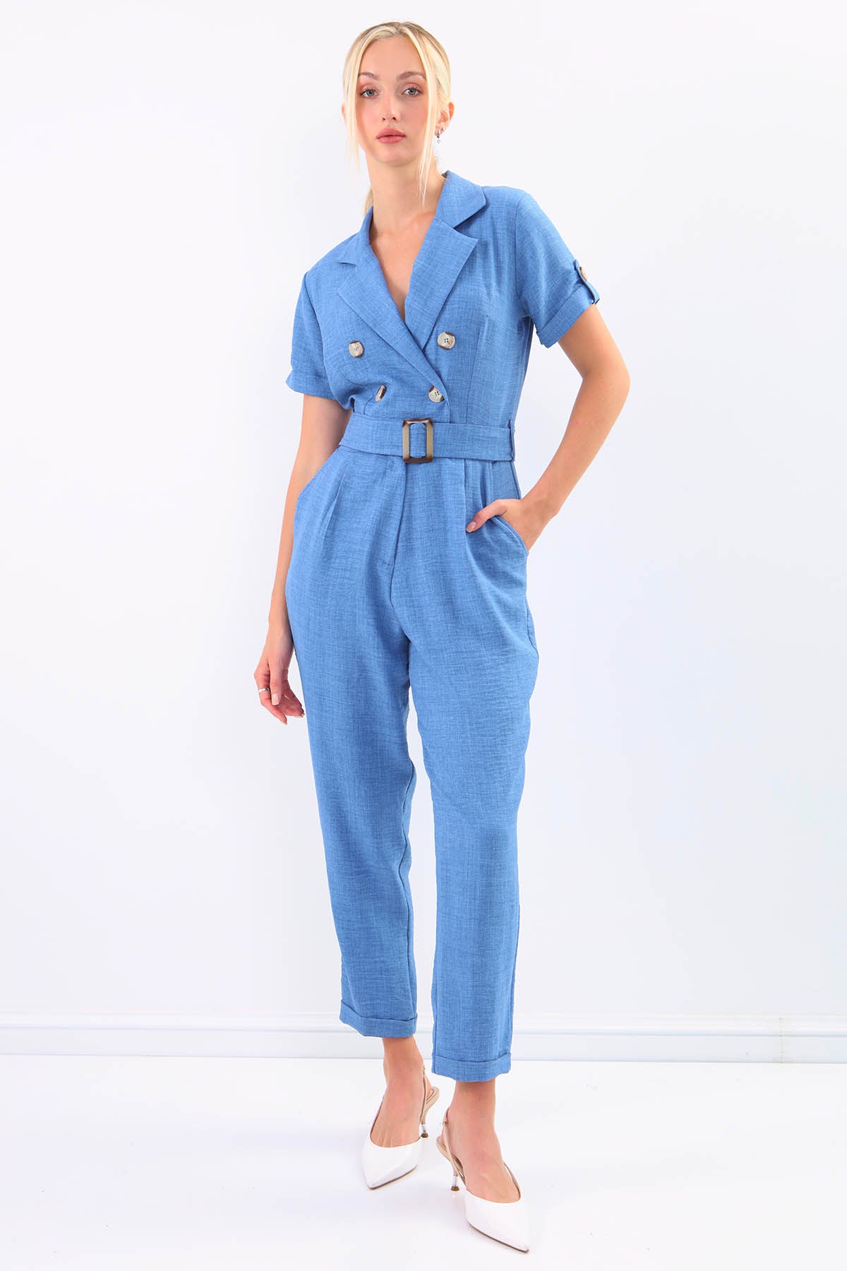DUAL POCKET OVERALLS WITH BELT ARCHES