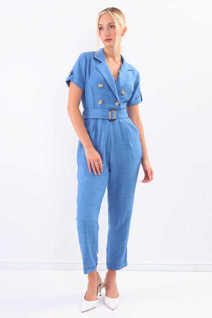 DUAL POCKET OVERALLS WITH BELT ARCHES