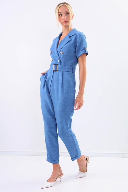 DUAL POCKET OVERALLS WITH BELT ARCHES