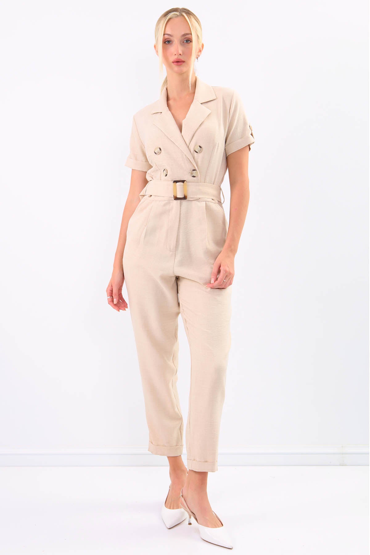 DUAL POCKET OVERALLS WITH BELT ARCHES