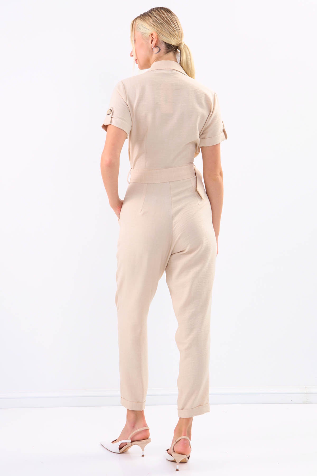 DUAL POCKET OVERALLS WITH BELT ARCHES