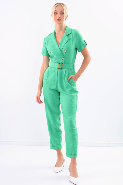 DUAL POCKET OVERALLS WITH BELT ARCHES