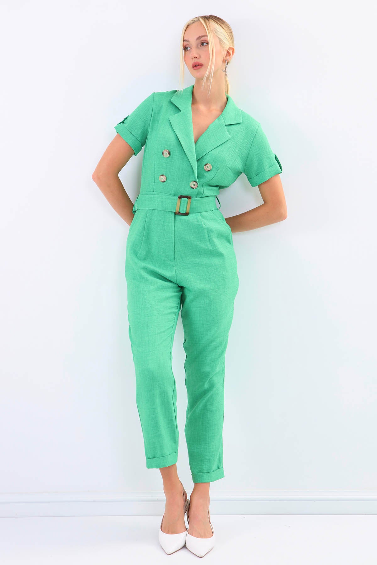 DUAL POCKET OVERALLS WITH BELT ARCHES