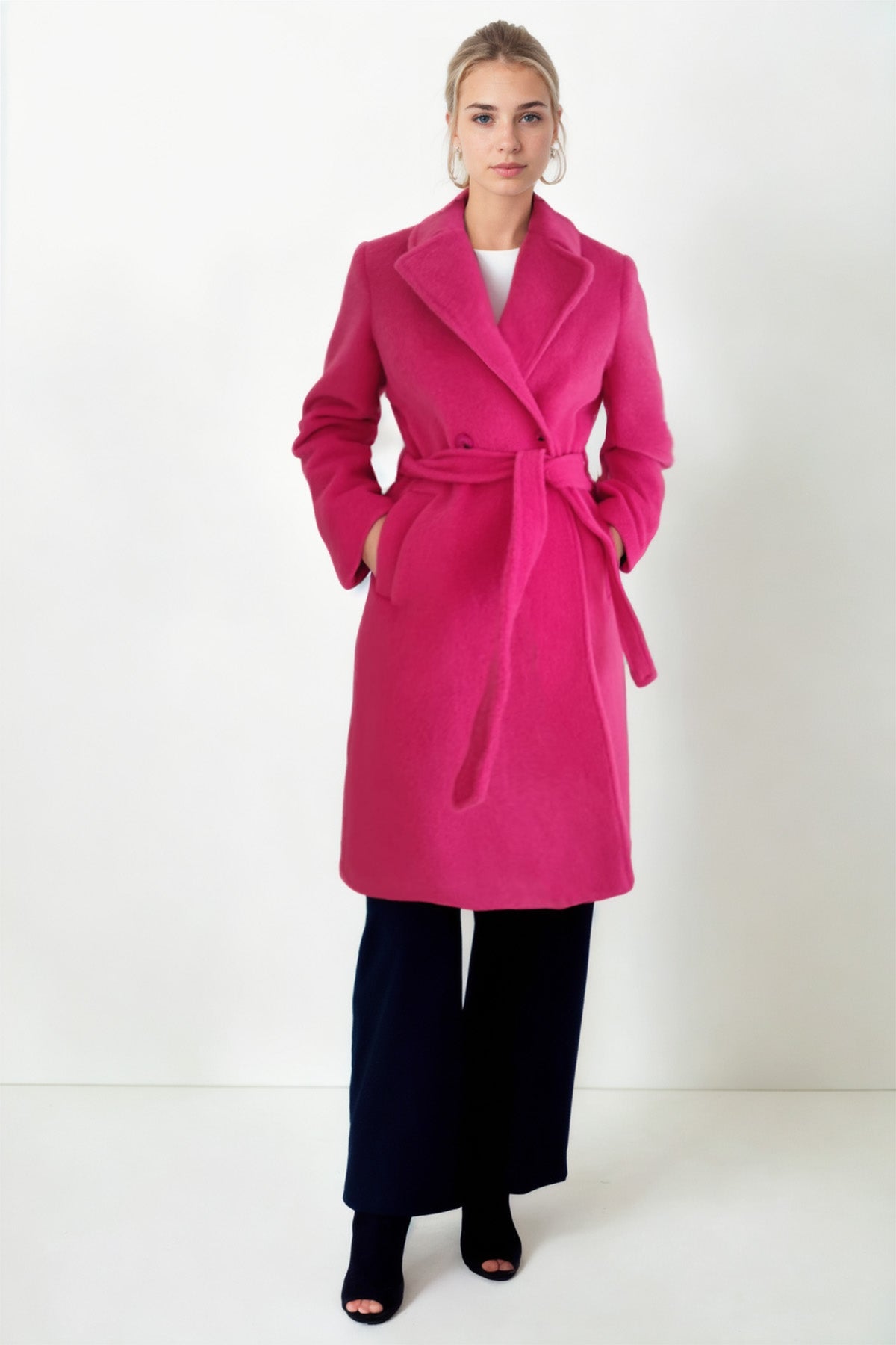LONG JACKET WITH BELT BUTTONS