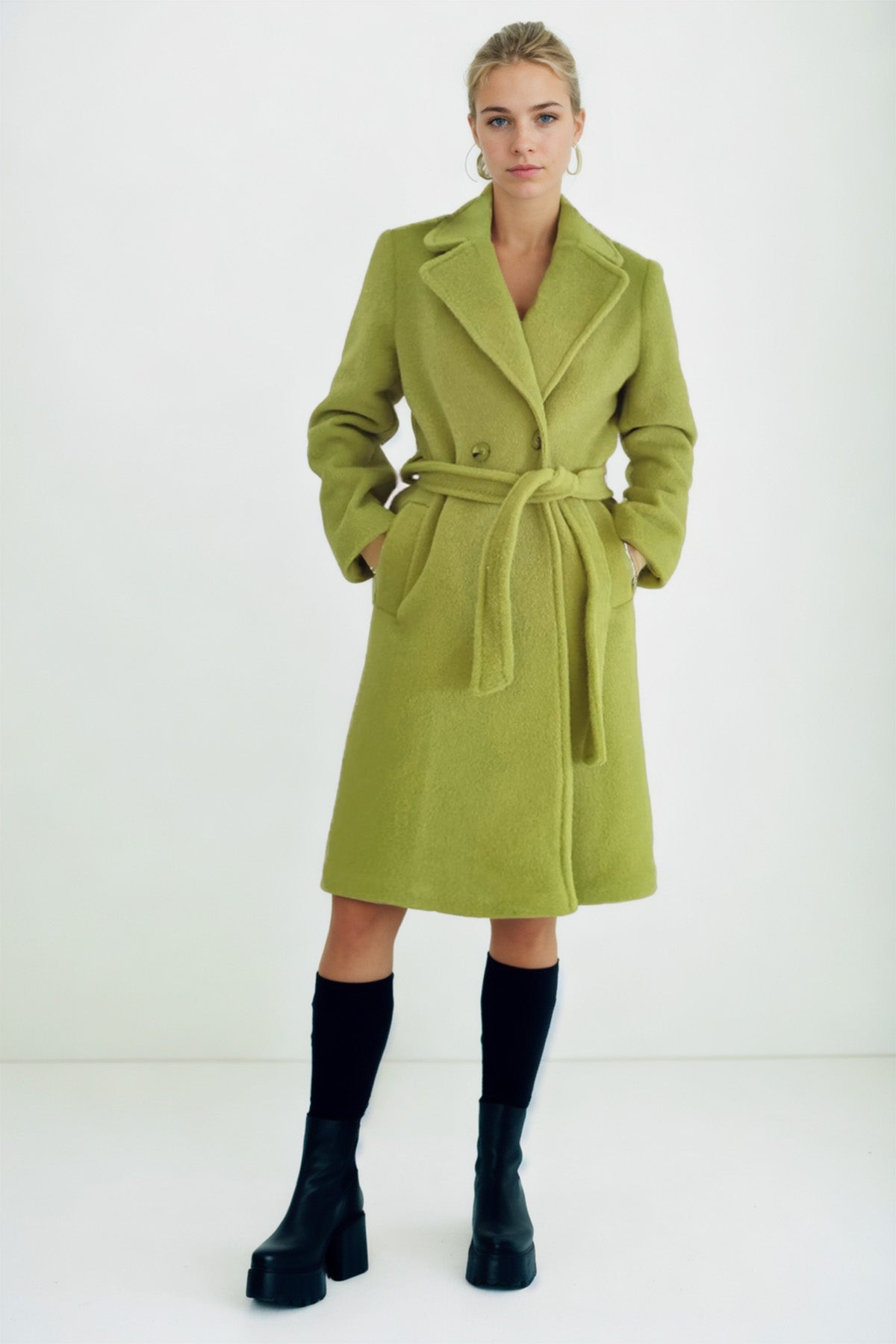 LONG JACKET WITH BELT BUTTONS