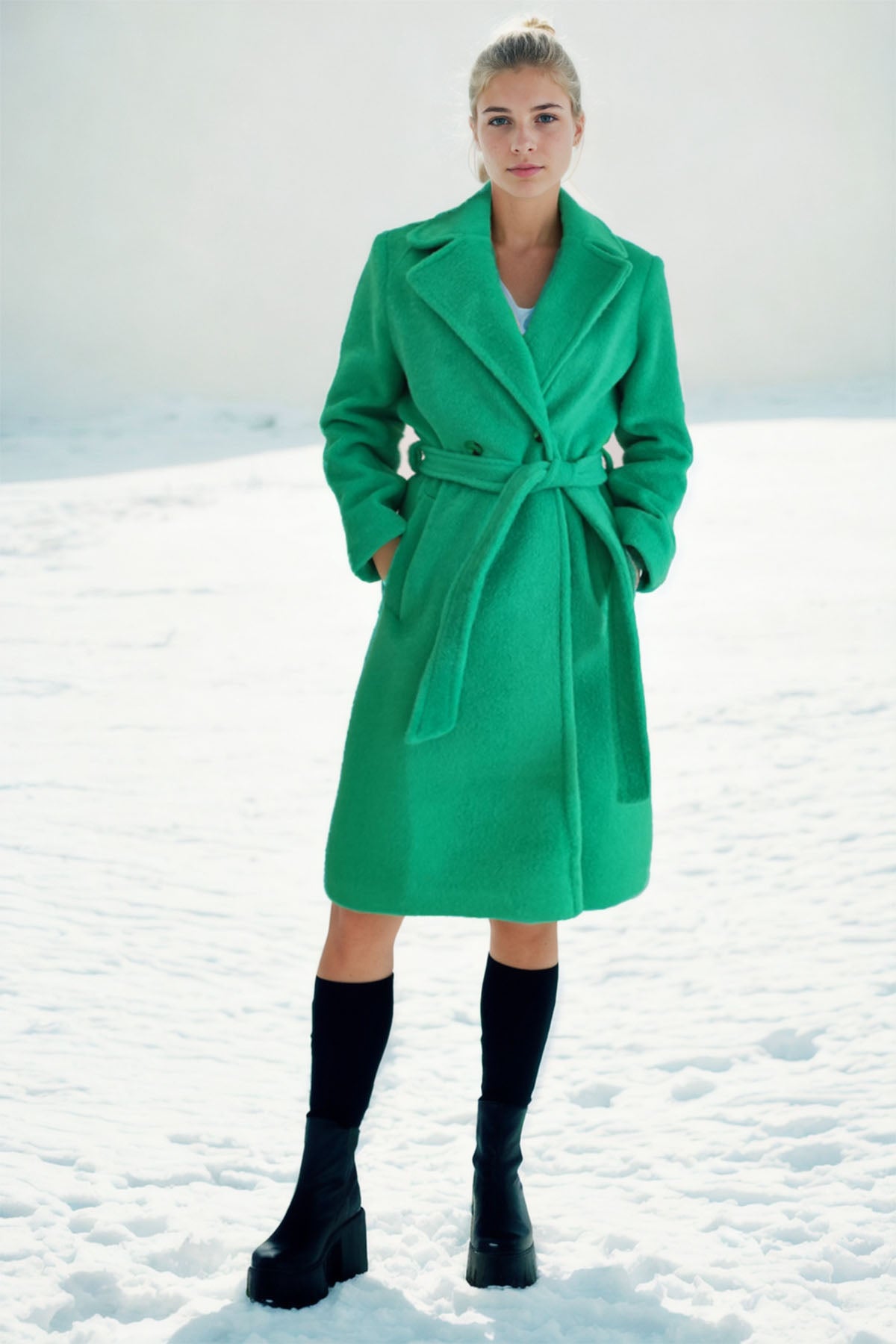 LONG JACKET WITH BELT BUTTONS