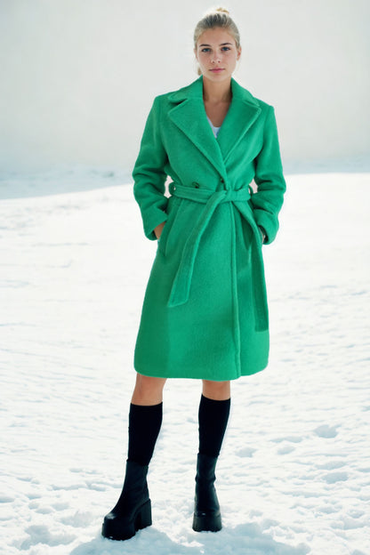 LONG JACKET WITH BELT BUTTONS